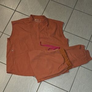 Figs Terocotta Rafaela Top and Jogger Scrub Set